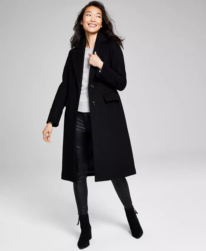 Women's Single-Breasted Wool Blend Coat, Created for Macy's | Macy's