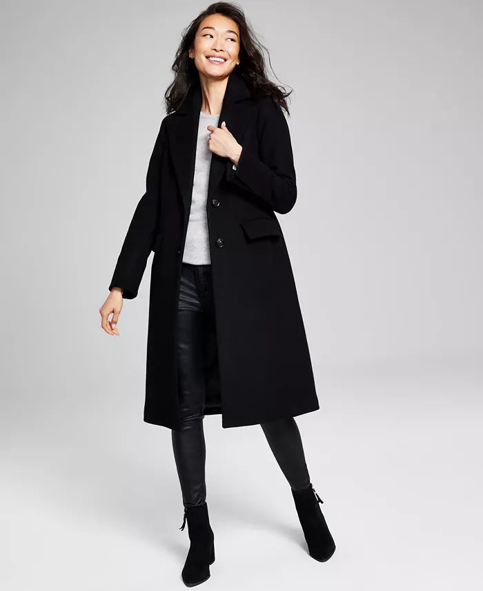 Women's Single-Breasted Wool Blend Coat, Created for Macy's | Macy's