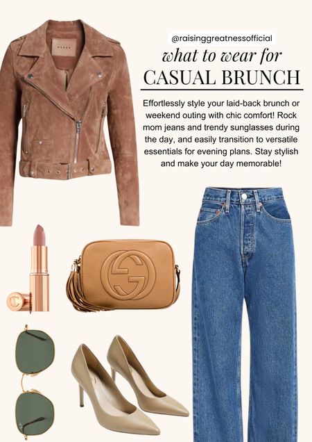 For a laid-back brunch with friends or a casual weekend outing, embrace comfort and style effortlessly! Rock the day in chic mom jeans paired with trendy sunglasses, and if the day extends into evening plans, amp up your look with the versatile Blanknyc Morning Suede jacket, Sam Edelman Hazel Pointy heels, and a Soho Small Leather Disco Bag. These fashion essentials ensure you're ready for any casual brunch scenario, making your day both stylish and memorable! 🌼👖 #CasualBrunch #WeekendVibes #EffortlessStyle

#LTKmidsize #LTKstyletip #LTKU
