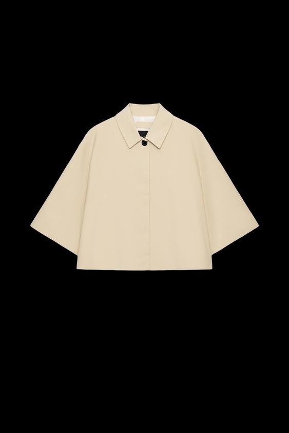 Zara - Zw Collection Short Jacket - Beige - M - Woman | Zara US