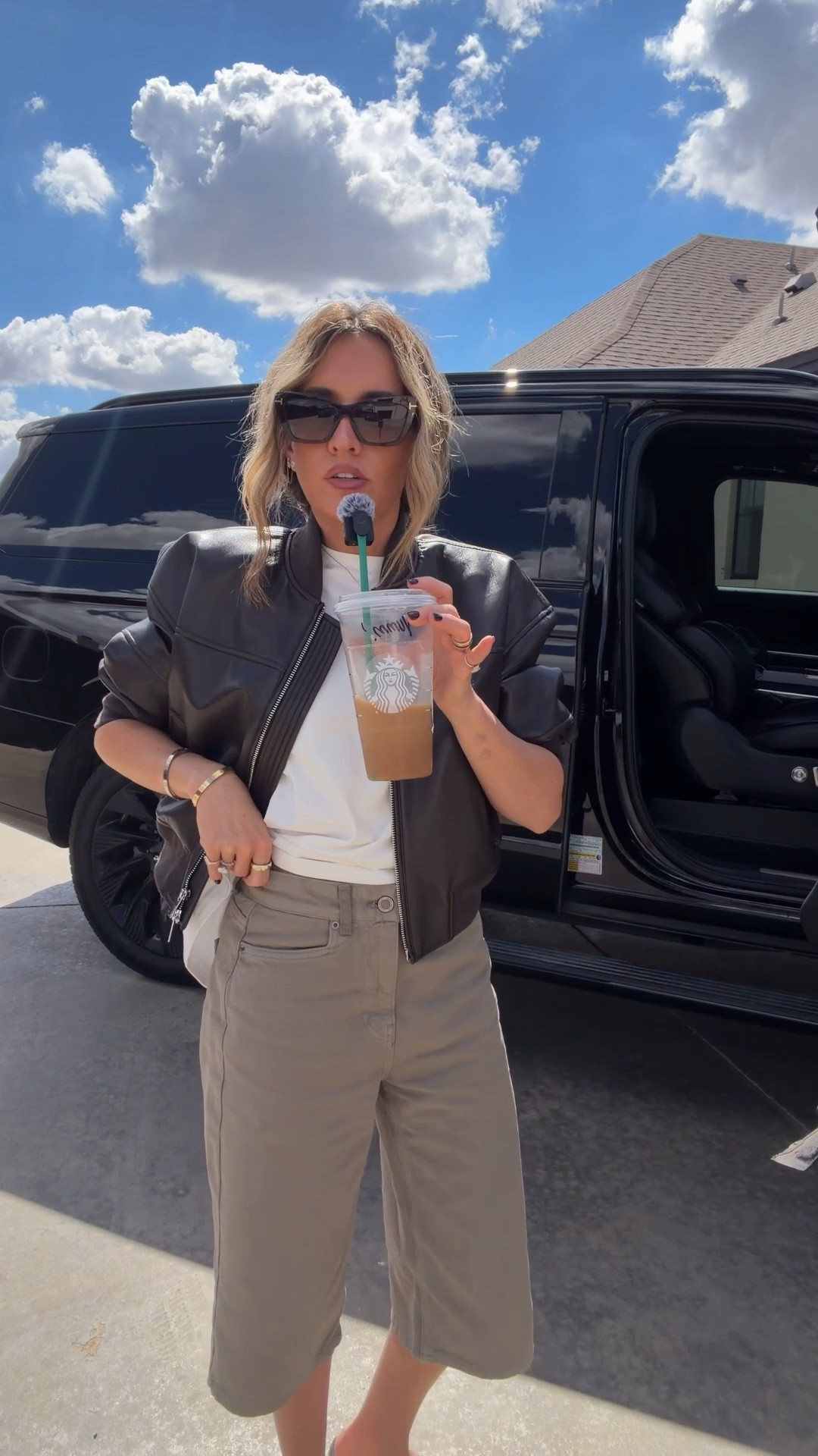 Day two of what I actually wore today as a work from home mom of four! I’m in love with the jorts trend and these are probably the best ones I’ve come across! Just grabbed them in black and dark denim! Added a bomber jacket - kitten heel and my exact tee isn’t linkable but added similar