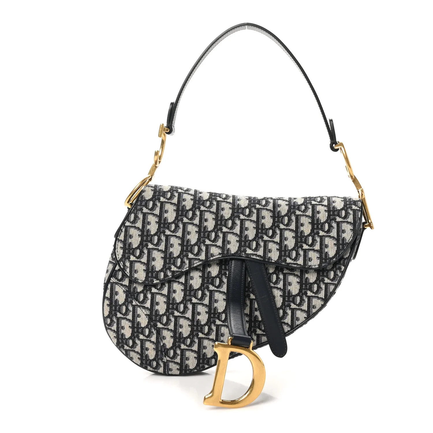 Oblique Saddle Bag Blue | FASHIONPHILE (US)