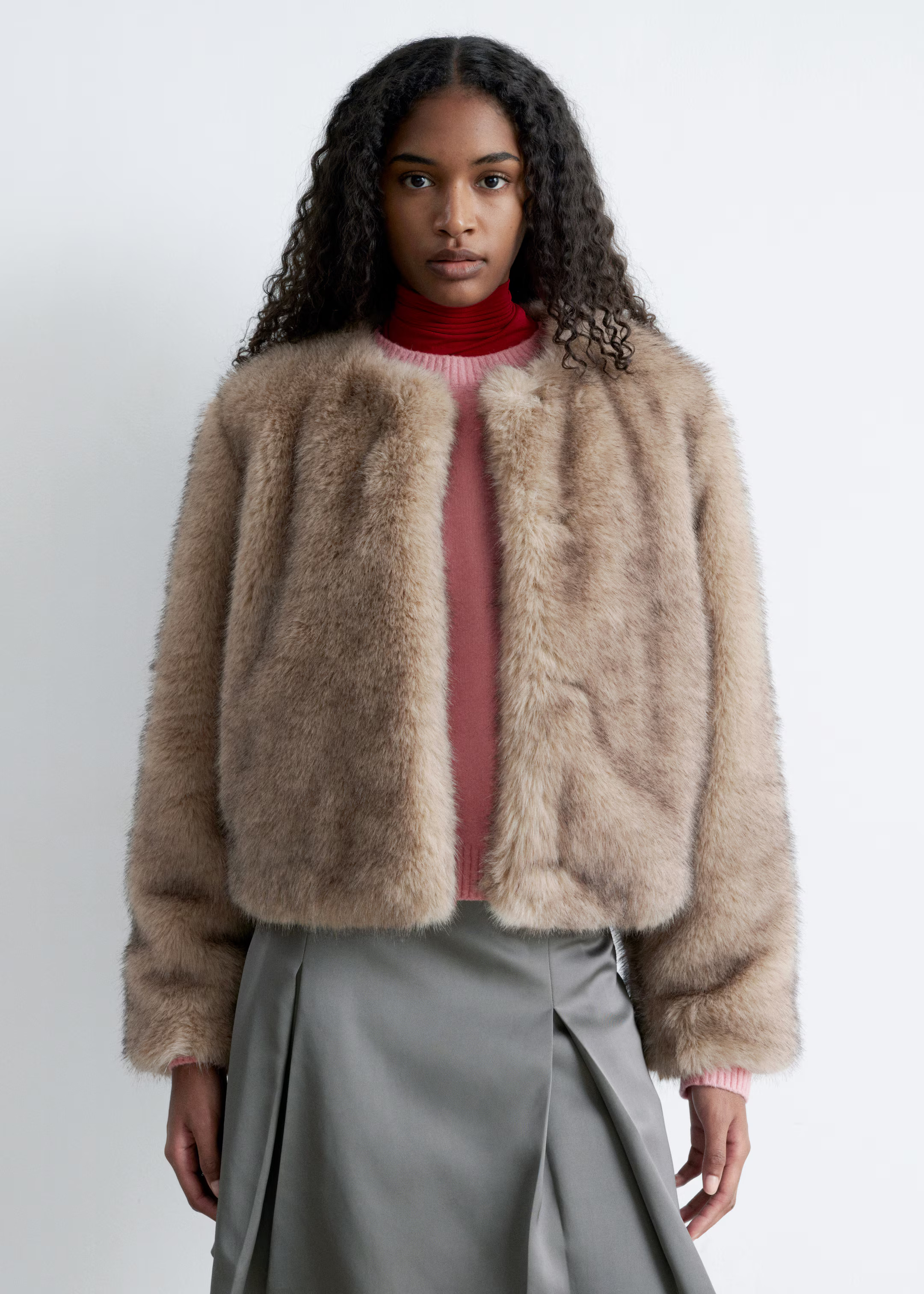 Short Faux Fur Jacket | H&M (UK, MY, IN, SG, PH, TW, HK)