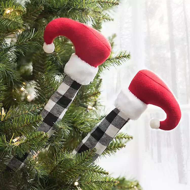 Black Buffalo Check Elf Legs, Set of 2 | Kirkland's Home