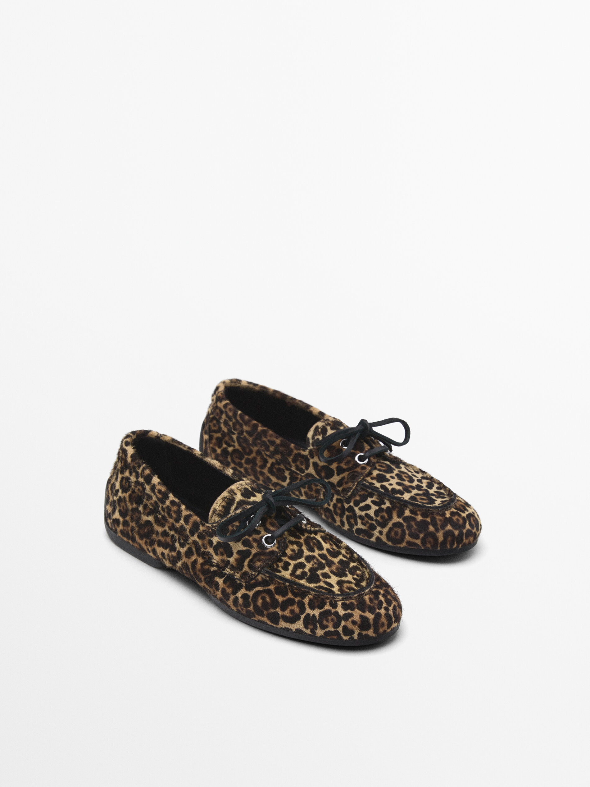 Animal print deck shoes | Massimo Dutti US