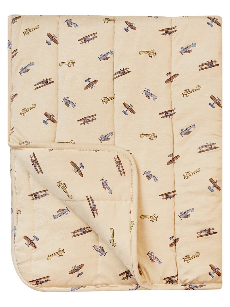 Modern Moments by Gerber Baby Neutral Super Soft Quilted Blanket, Airplane, One Size | Walmart (US)