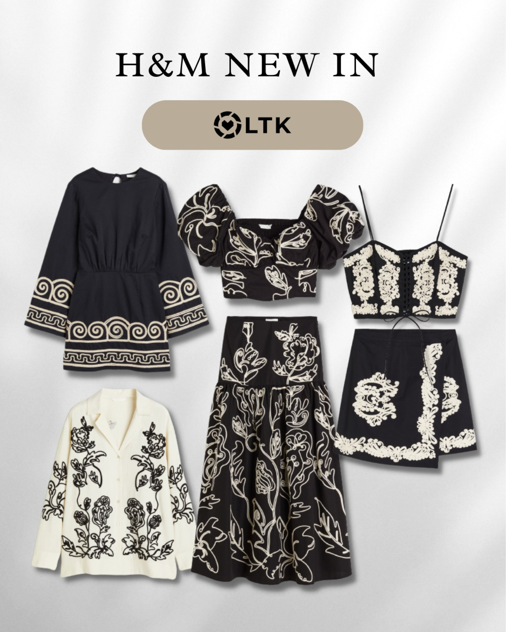H&M new in 2023 spring summer trend: embroidery. Embroidered dress, embroidered shirt, embroidered skirt, embroidered top. Neutral style

#LTKeurope #LTKSeasonal #LTKunder100