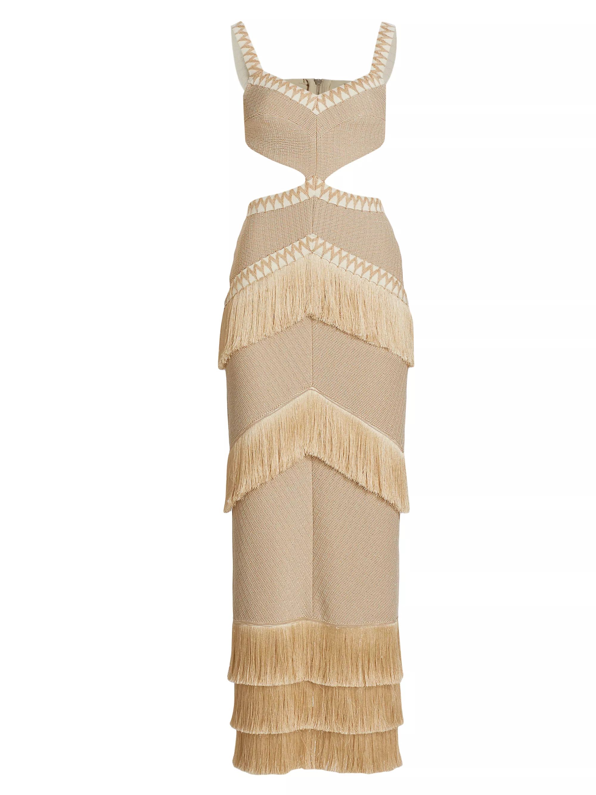ClayAll MaxiPatBOMetallic Cut-Out Fringe Maxi Dress$1,050
            
          SELECT SIZE Fre... | Saks Fifth Avenue