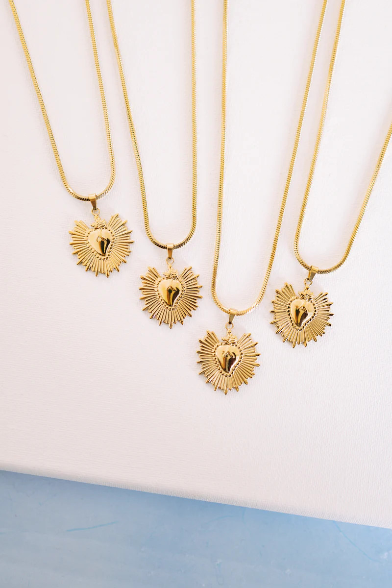 Femi Gold Heart Locket Herringbone Necklace - Beljoy Jewelry | BÉLJOY