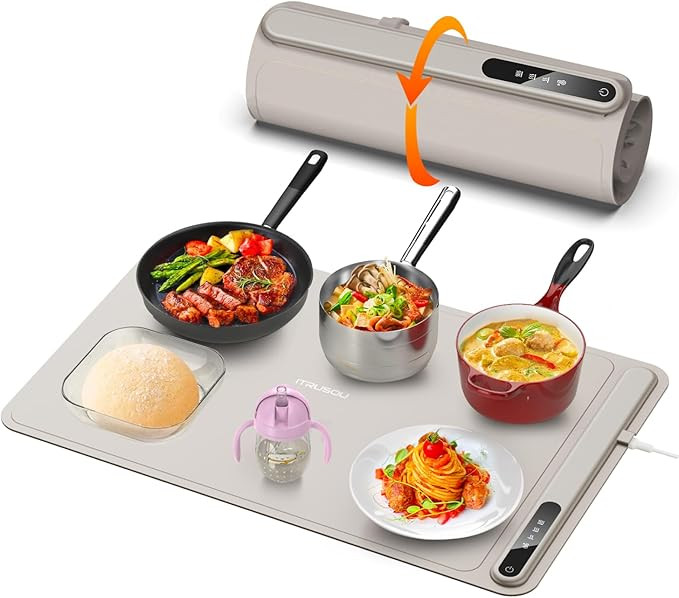 Electric Warming Tray - Full Surface Heating,Rollable & Portable,Premium Silicone Nano-Material,3... | Amazon (US)