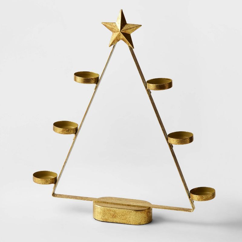 14.75&#34;x10.5&#34; Tealight Metal Christmas Tree Candle Holder - Wondershop&#8482; | Target