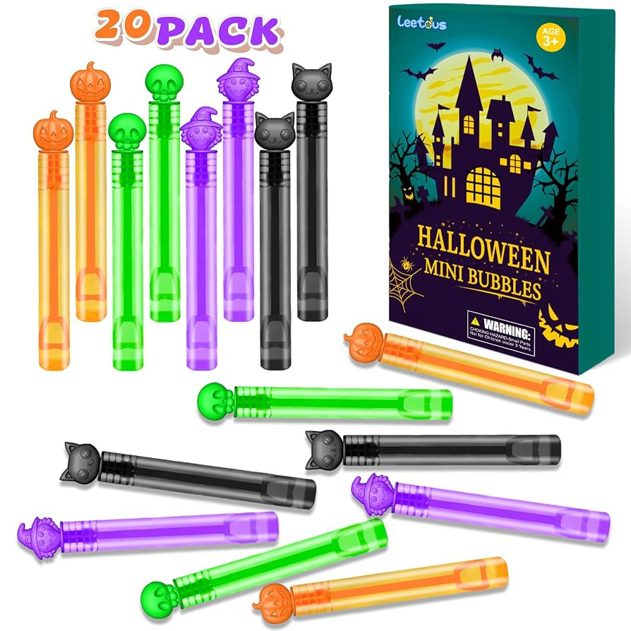Halloween Treats Non Candy for Toddlers 20 PCS, Mini Bubble Wands Prizes Toys Gifts Bags for Kids... | Amazon (US)