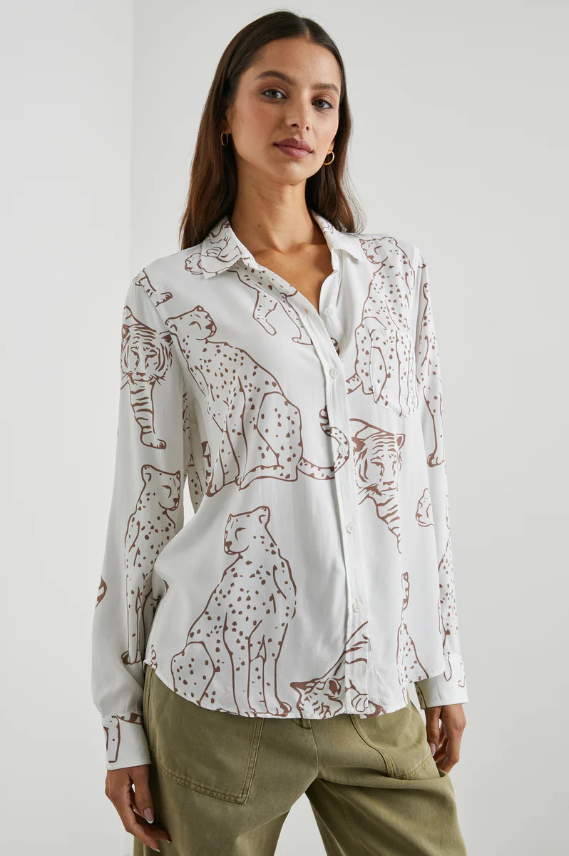 KATHRYN SHIRT - CAMEL JUNGLE CATS | Rails