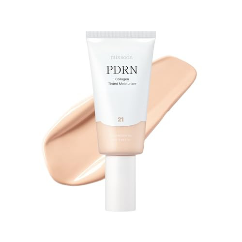 mixsoon PDRN Collagen Tinted Moisturizer - Skincare-Infused Base with Rice PDRN & Peptides, 24H Vibrant Glow & Luminous Hydration, 10 Shades 50ml / 1.69 fl.oz. Korean Glass Skin (No. 21 Soft) | Amazon (US)