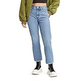 Levi's Women's Premium Wedgie Straight Jeans, (New) Oxnard Haze-Medium Indigo, 27 | Amazon (US)
