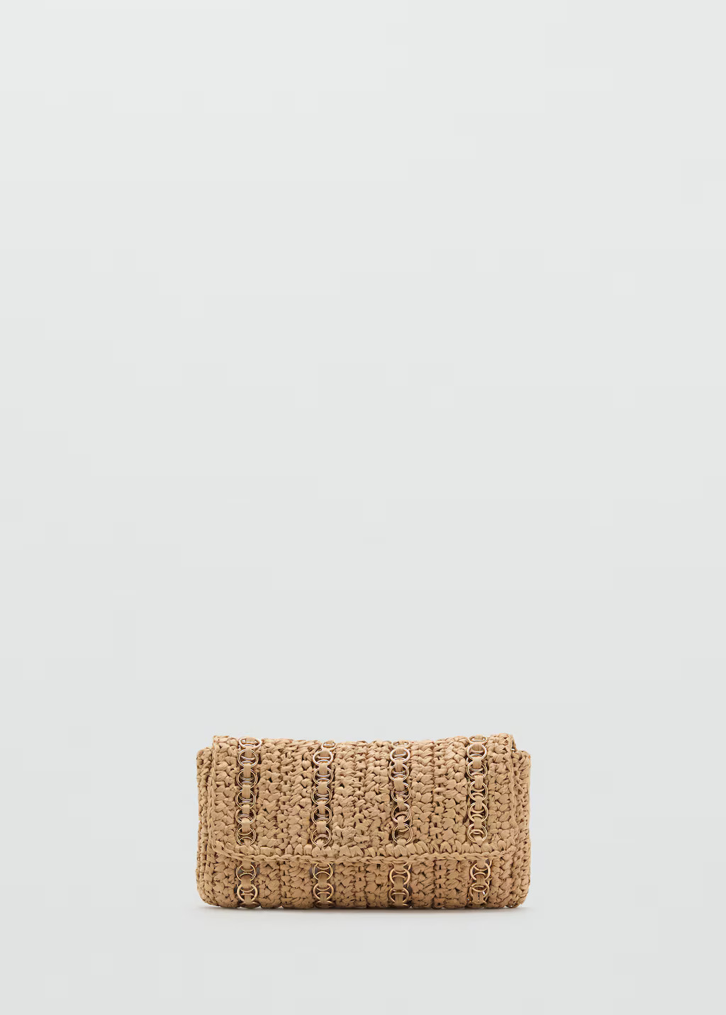 Natural fibre handbag with metal rings - Women | MANGO United Kingdom | MANGO (UK)