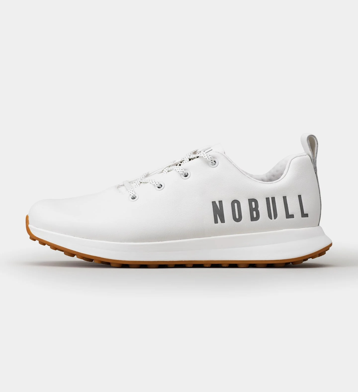 Men's Leather Golf Shoe | WHITE LEATHER | NOBULL | NOBULL