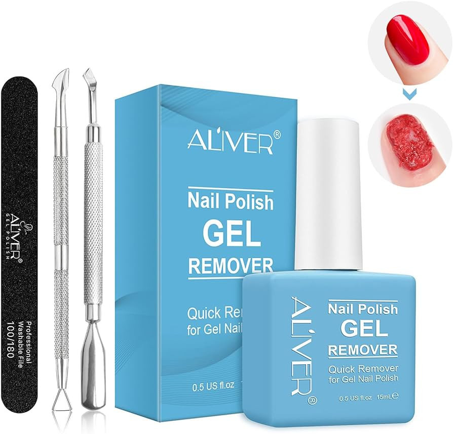 FGHJ Gel Nail Polish Remover,(2Pack)Nail Polish Remover,Removes Soak-Off Gel Polish,Quickly,Clean... | Amazon (US)