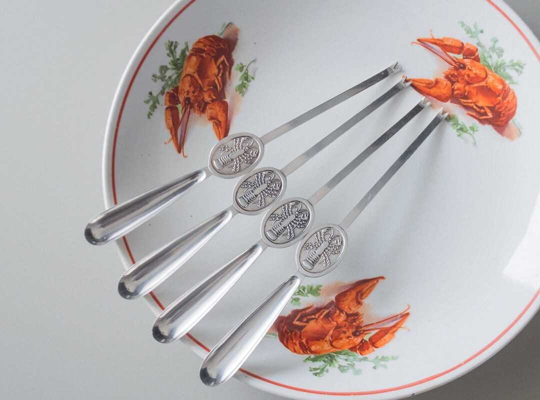Lobster Picks Silver Plated Swedish Vintage Seafood Forks - Etsy | Etsy (US)