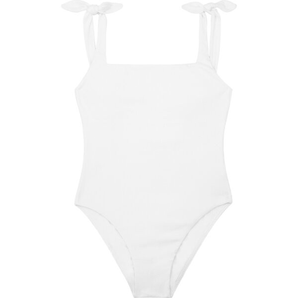 Women's Alys White Tie Knot One Piece | Maisonette