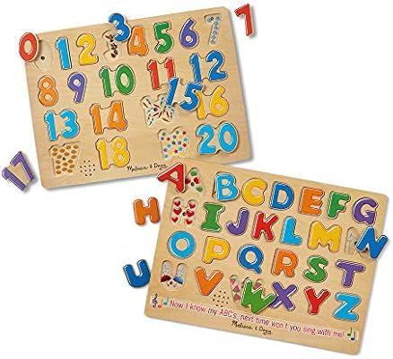 Melissa & Doug Number & Alphabet Sound Puzzle Bundle | Amazon (US)