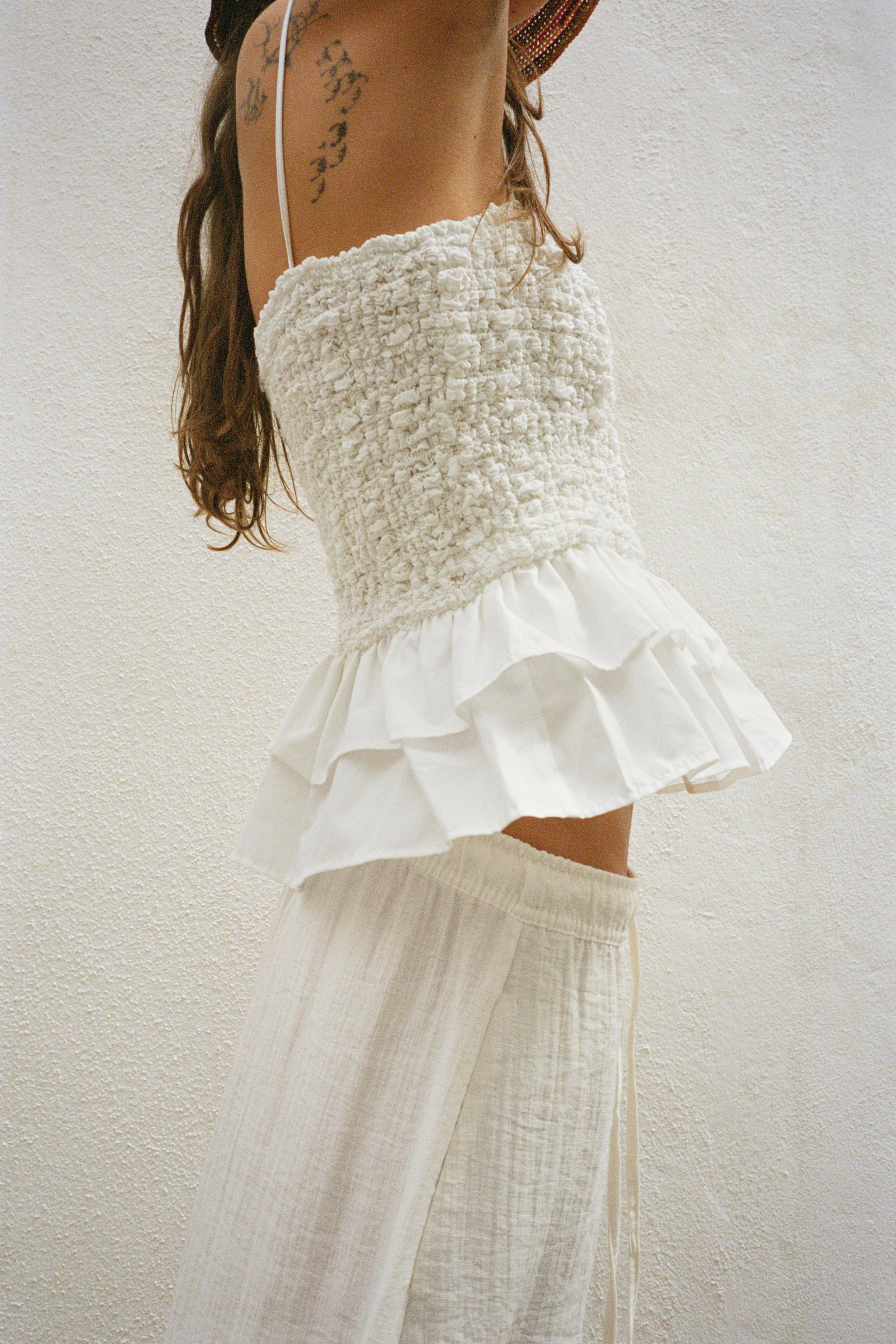 SMOCKED PEPLUM TOP | Zara US