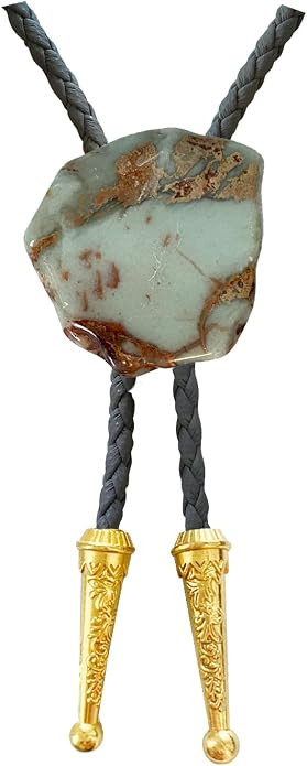 Daisy Del Sol Gemstone Bolo Tie Braided Vegan Faux Leather Natural Stone Gold Handmade Necklace A... | Amazon (US)