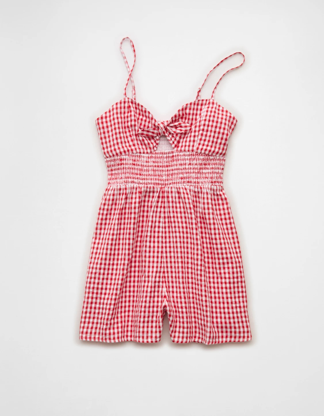 AE Tie-Front Smocked Bodice Romper | American Eagle Outfitters (US & CA)