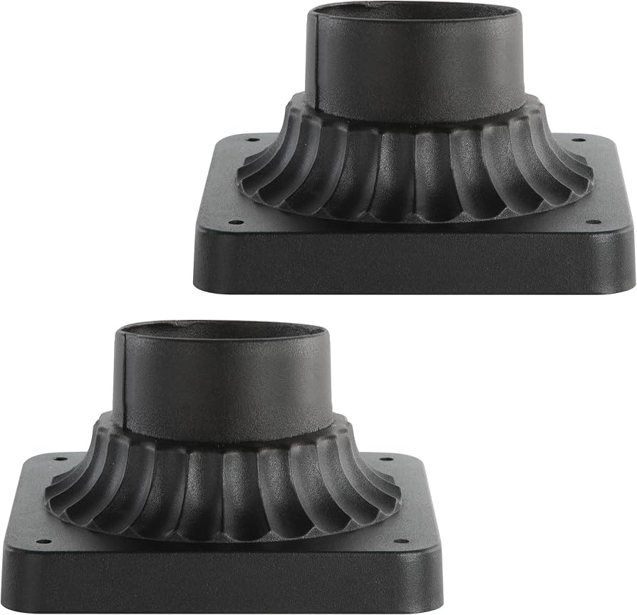 LUTEC Outdoor Post Light Mounting Base 2 Pack, Cast Aluminum Pier Mount Base with Matte Black Fin... | Amazon (US)