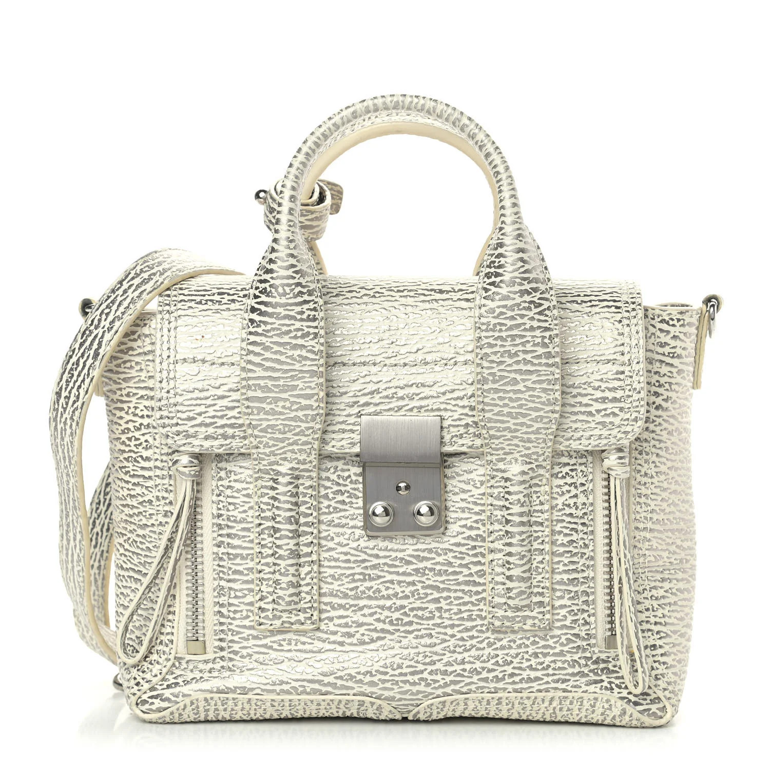 3.1 PHILLIP LIM Textured Calfskin Mini Pashli Satchel Silver White | FASHIONPHILE (US)