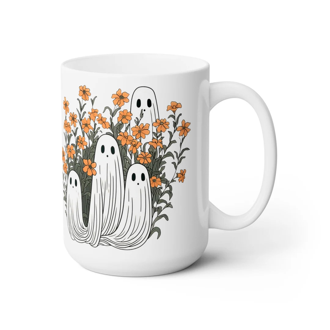 Wildflower Ghosts Coffee Mug, Spooky Season, Halloween mug | Etsy (US)