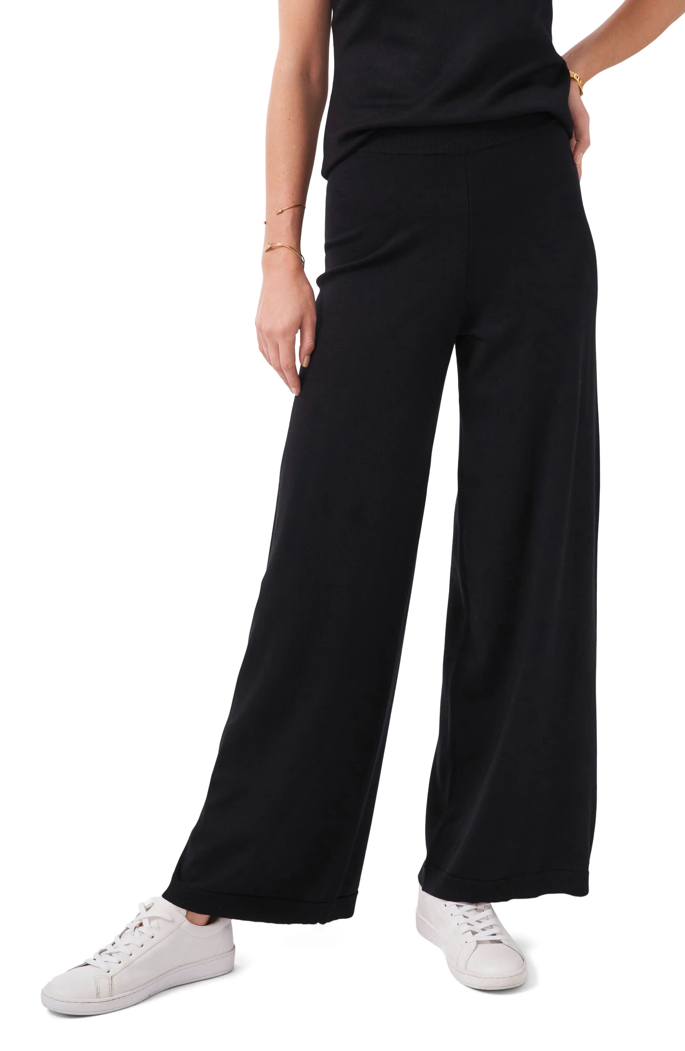 Vince Camuto Wide Leg Sweater Pants, Size Xx-Large in Rich Black at Nordstrom | Nordstrom