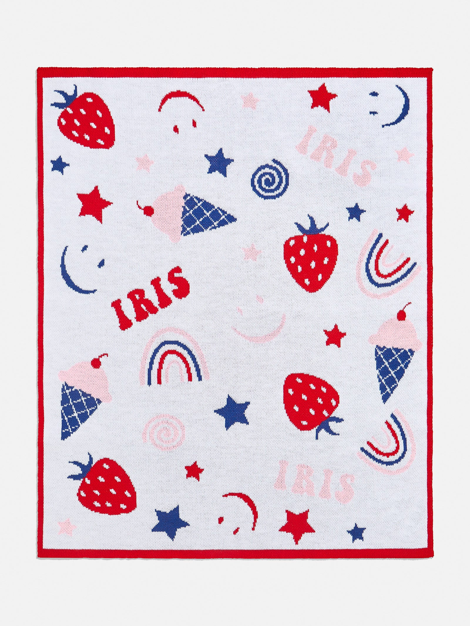 Sweet Tooth Kids' Blanket - Red/Blue/Pink | BaubleBar (US)
