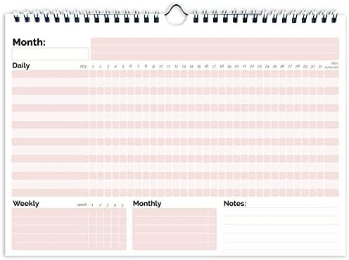 HADIGU Habit Tracker Calendar, (Undated 12 Month) with Spiral Bound and Hanger, A4 size (8.3"x11.... | Amazon (US)