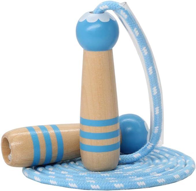 Jump Rope Kids, 7ft Adjustable Cotton Skipping Rope with Wooden Handle for Boys and Girls Fitness... | Amazon (US)