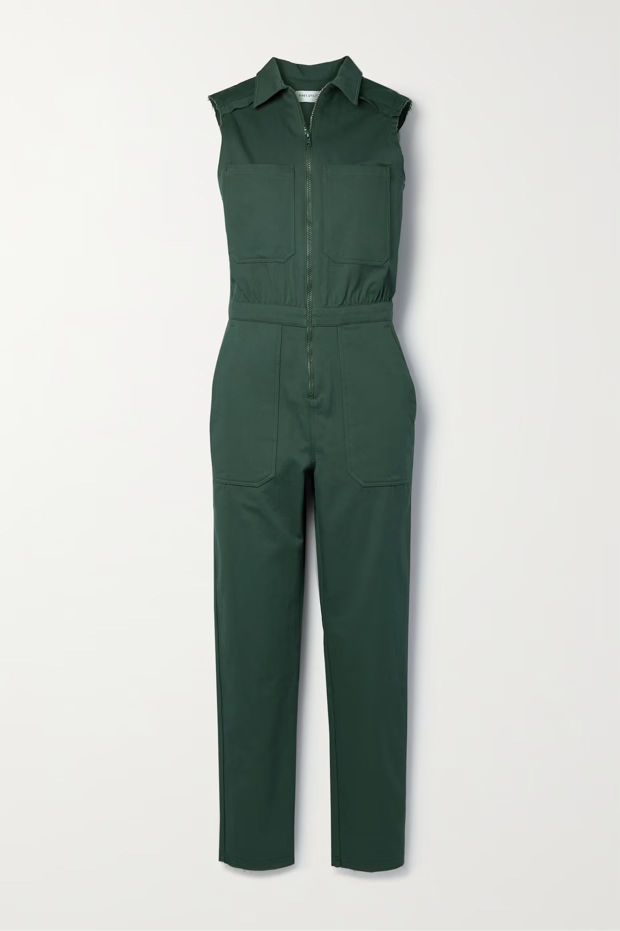 Rivet Utility - + Net Sustain Boss Cotton-twill Jumpsuit - Green | NET-A-PORTER (US)