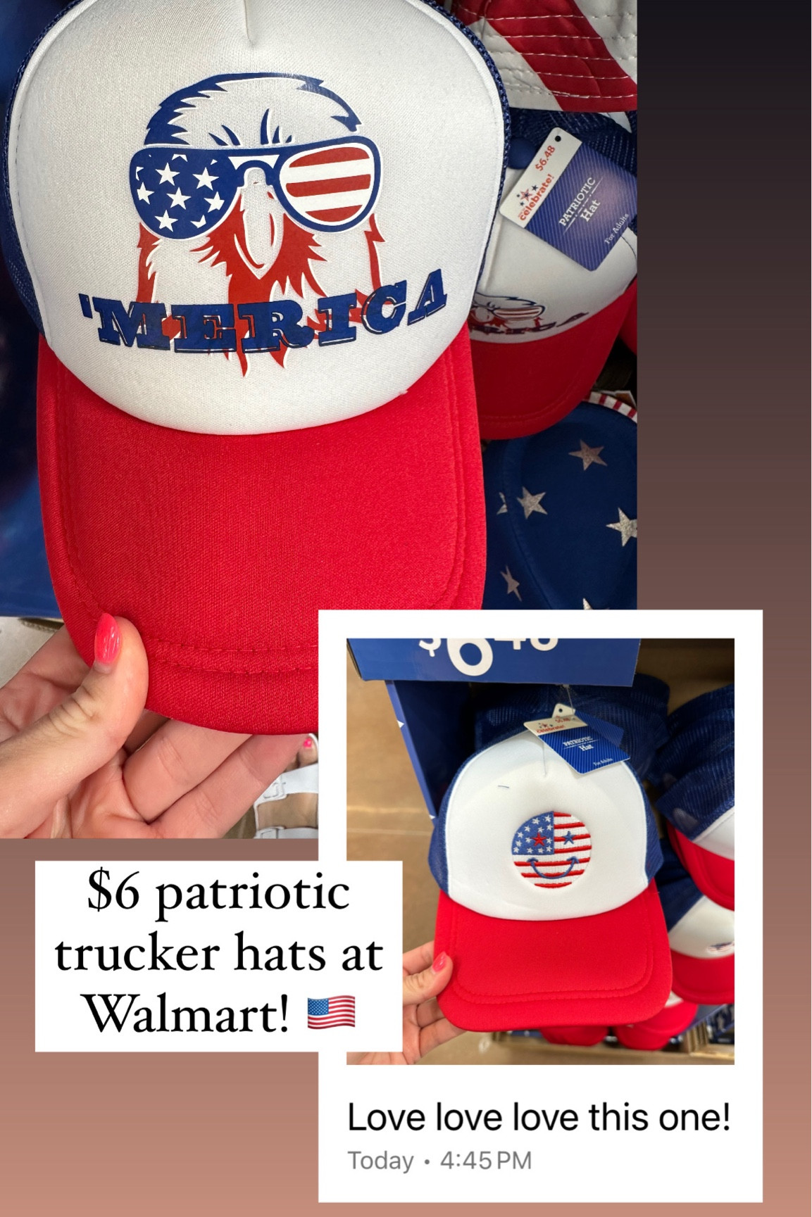 The cutest patriotic hats at Walmart for $6!!! So cute for Memorial Day & the 4th of July! 

#LTKStyleTip #LTKParties #LTKSeasonal