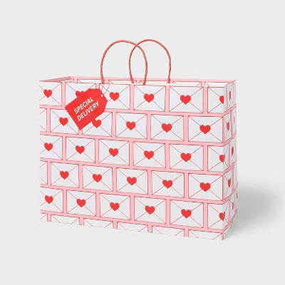 Large Valentines Day Envelope Gift Bag Pink - Spritz™ | Target