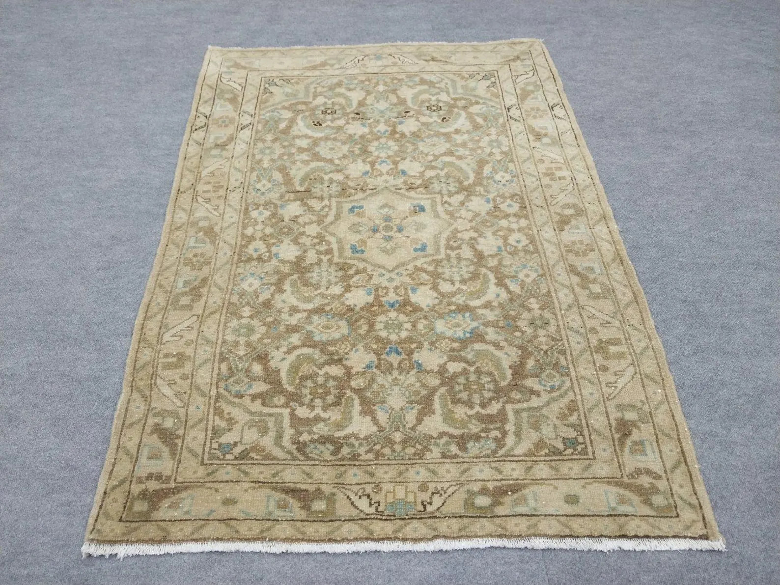 3x5 Ft" Vintage Heriz Rug. Handwoven Wool Green Pastel Area Boho Rustic Decor Carpets, | Etsy (Global)