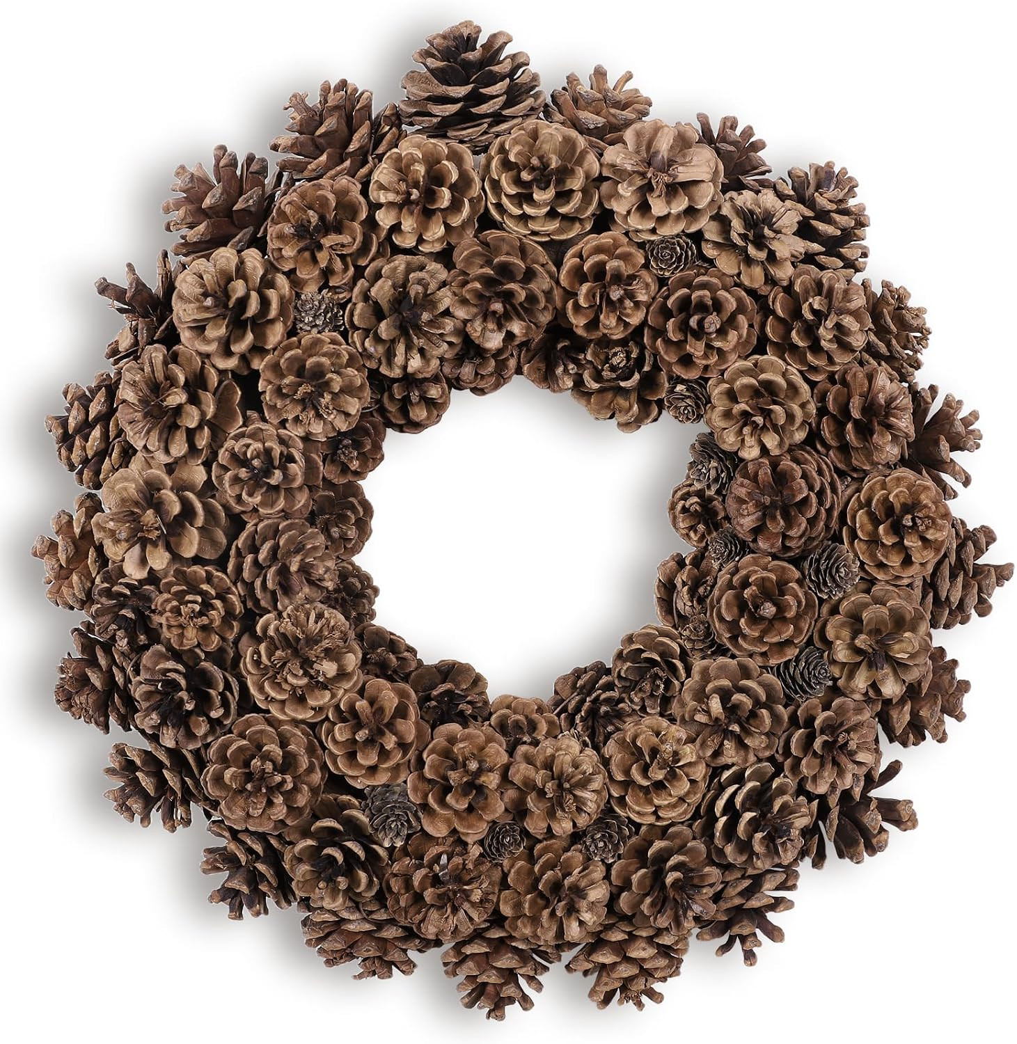 18 Inch Fall Wreath for Front Door Full Artificial Pinecone Wreath | Amazon (US)