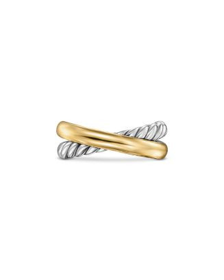 David Yurman Crossover Two Row Ring in Sterling Silver with 14K Yellow Gold, 7.5mm | Bloomingdale... | Bloomingdale's (AU)