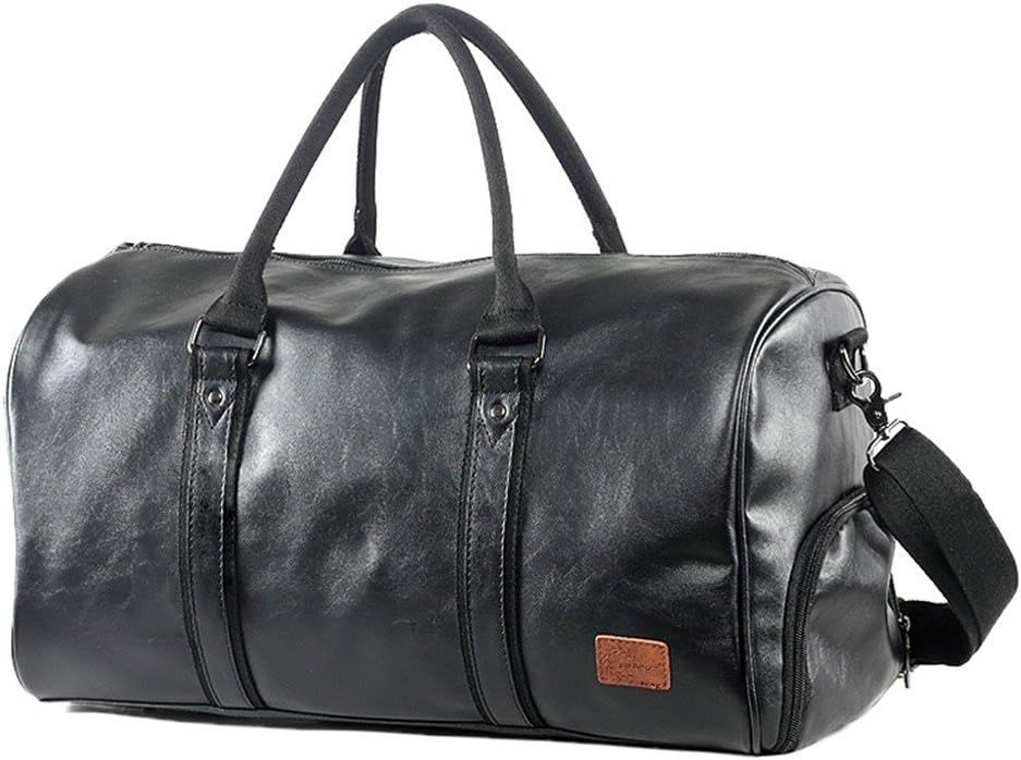 Mioy Vintage Waterproof Travel Tote Luggage Bag leather Large Capacity Men's Weekender Duffel Bag... | Amazon (US)