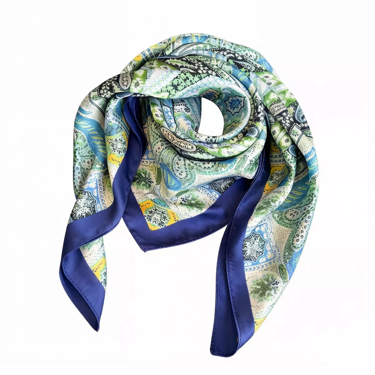 Anna-Kaci Womens Vintage Paisley Square Scarf Elegant Boho Print Neck Wrap 27.5×27.5Inches, Blue | Target