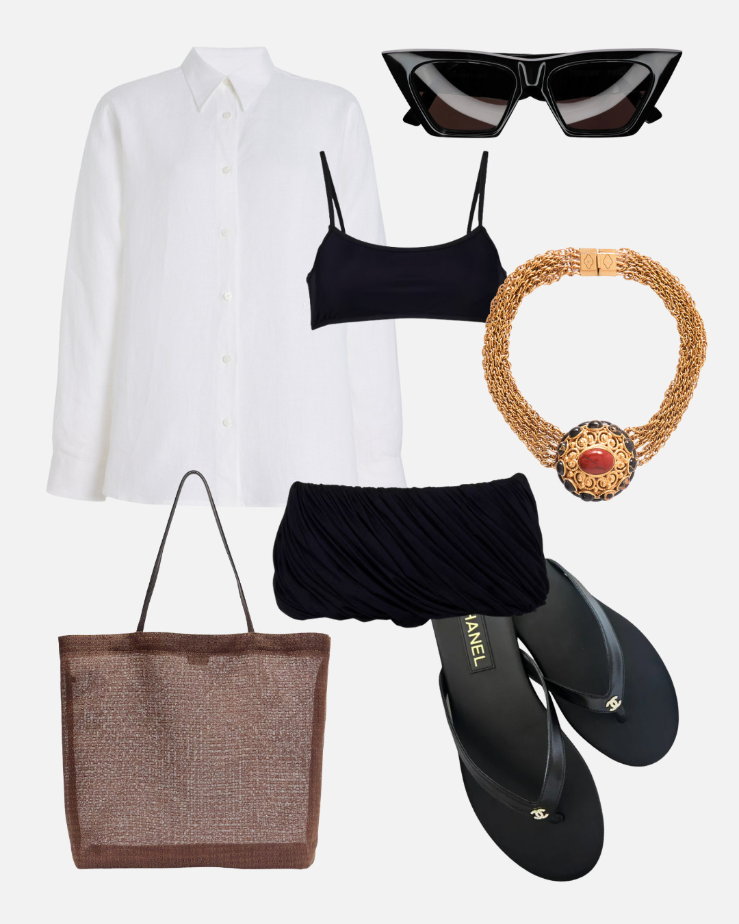 OUTFIT  4: SUMMER VACATION. Necklace is Chloe but linked similar. 