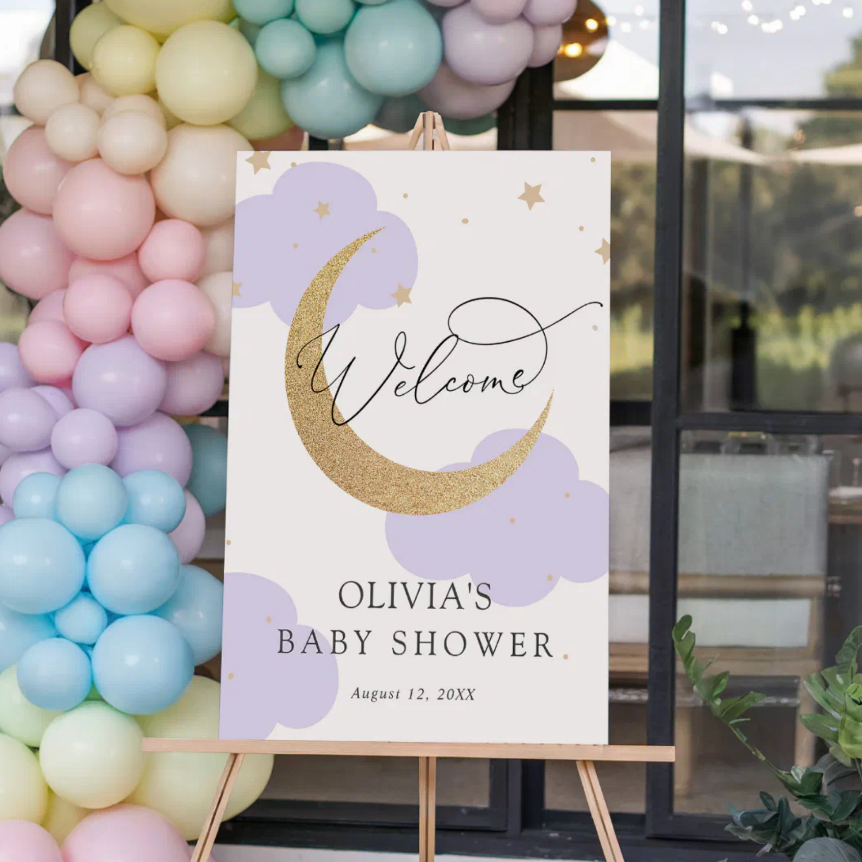 The sweetest way to welcome guests 🌙✨
This “Over the Moon” baby shower welcome sign makes such a beautiful first impression — soft lavender tones, gold moon details, and a timeless design that works with any balloon arch or entry setup. 

 #LTKBaby #LTKBump