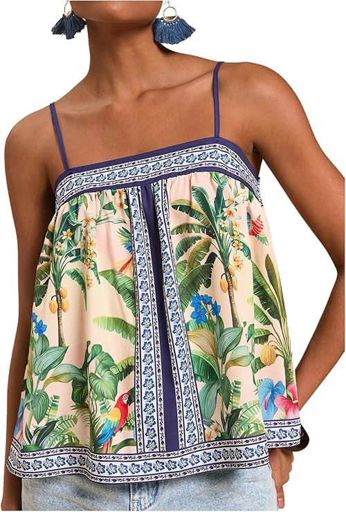 SOLY HUX Women's Tropical Floral Print Cami Top Spaghetti Strap Boho Vacation Summer Tops Camisol... | Amazon (US)