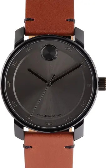 Bold Leather Strap Watch, 41mm | Nordstrom