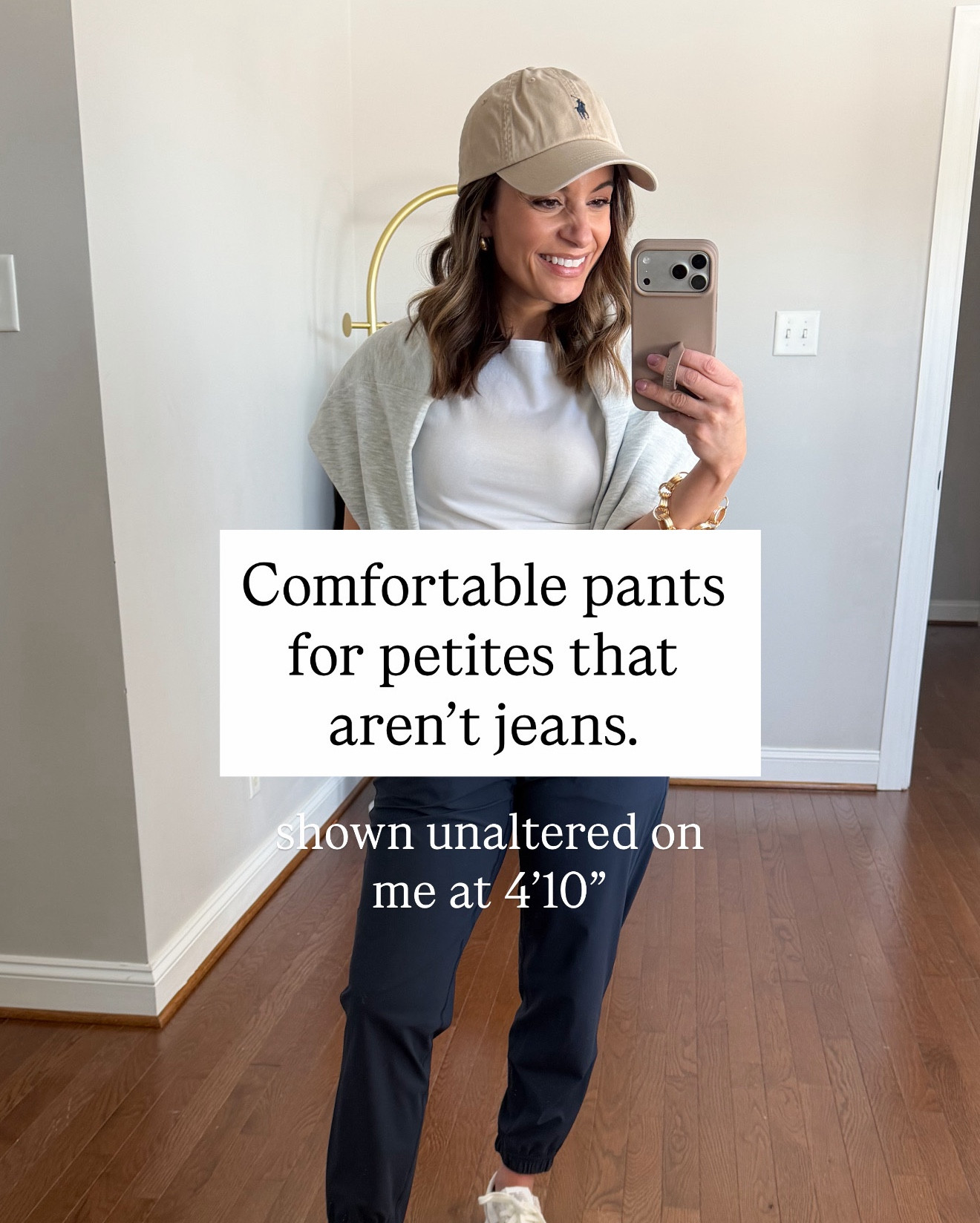 Comfortable pants for petites that aren’t jeans! 

Outfit 1 
Athleta Crosstrain Joggers: petite xxs 
Quincr white tank top: xs 
Athleta gray top: xxs 
New Balance sneakers 

Outfit 2 
Athleta Endless Pants: petite 0 (a little oversized) 
Athleta gray top: xxs 
Gola sneakers 
Quince bag

Outfit 3 
CRZ YOGA pants: xs 28” 
CRX YOGA top: xs 
Madewell jacket: xxs 
Gola sneakers 

Outfit 4 
Athleta brookly joggers: petite 0 (a little oversized) 
Athleta white sweatshirt: xxs
Quince bag 
Cole Haan sneakers 

Outfit 5 
Target pants: xs short (swipe over on sizes to find short
Quince tank top: xs 
Aritzia cropped jacket: xxs 
Gola sneakers 

Outfit 6 
Athleta venice joggers: petite xxs
Athleta sweatshirt:  xxs 

My measurements for reference: I’m 4’10” and 105lbs. My bust, waist, and hip measurement is 32”, 24”, and 36”.


#LTKPetite #LTKActive #LTKTravel