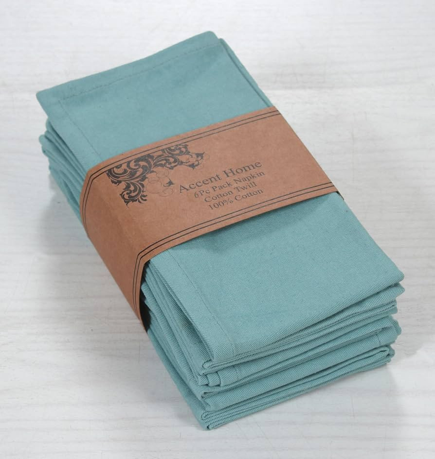 ACCENTHOME Cloth Napkins Set of 6 18x18 inch 100% Cotton Dinner Napkin Washable Hotel Quality Reu... | Amazon (US)