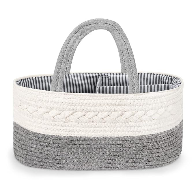 Maliton Diaper Caddy Organizer for Baby Boy- Cotton Rope Diaper Caddy, Diaper Organizer for Chang... | Amazon (US)